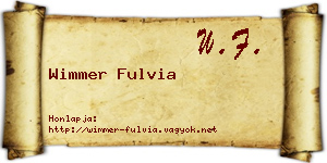 Wimmer Fulvia névjegykártya